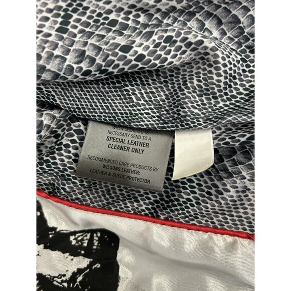 Wilson Leather Rocks Led Zeppelin Studded Biker Jacket M Distressed Punk Moto - Picture 8 of 16